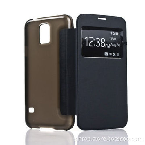 Window case for Samsung S5, with transparent shell